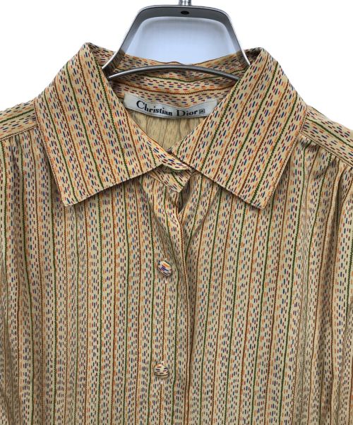 Christian Dior（クリスチャン ディオール）Christian Dior (クリスチャン ディオール) シルクシャツ ベージュ サイズ:Mの古着・服飾アイテム