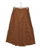 theoryセオリー）の古着「Eco Crunch Wash Elastic Tulip SK」｜ブラウン