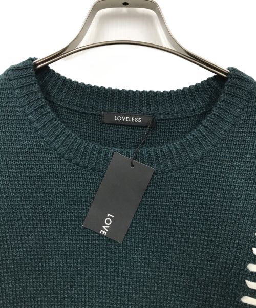 LOVELESS（ラブレス）LOVELESS (ラブレス) ステッチデザインニット グリーン サイズ:M 未使用品の古着・服飾アイテム