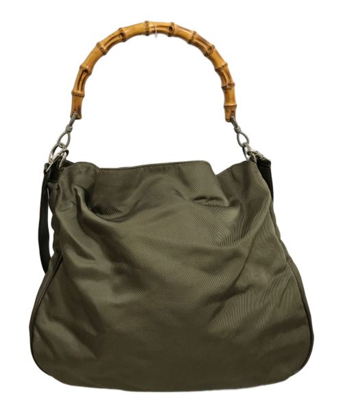 GUCCI（グッチ）GUCCI (グッチ) バンブー2WAYバッグ グリーンの古着・服飾アイテム