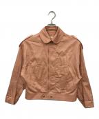 beautiful peopleビューティフルピープル）の古着「フィンクスコットンサテンフレンチフライトジャケット」｜ピンク