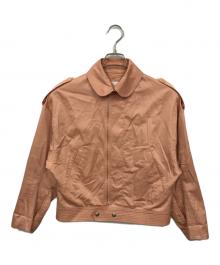 beautiful people（ビューティフルピープル）の古着「フィンクスコットンサテンフレンチフライトジャケット」｜ピンク