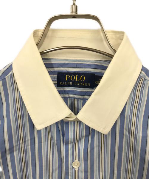 POLO RALPH LAUREN（ポロ・ラルフローレン）POLO RALPH LAUREN (ポロ・ラルフローレン) ストライプシャツ ブルー サイズ:Sの古着・服飾アイテム