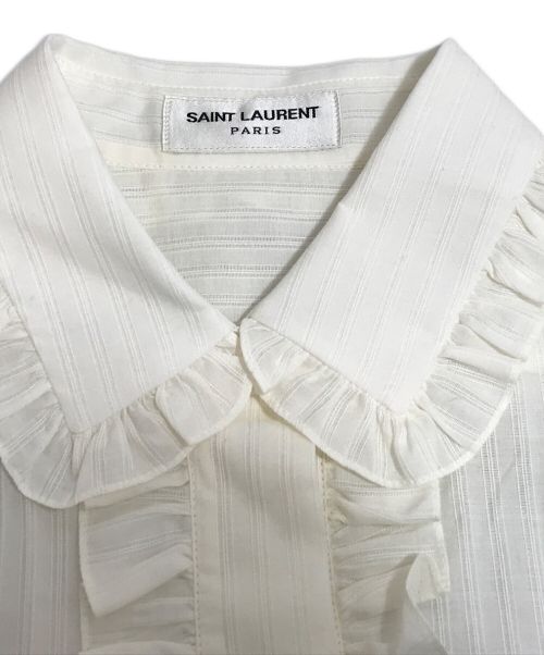 Saint Laurent Paris（サンローランパリ）Saint Laurent Paris (サンローランパリ) フリルシャツ ホワイト サイズ:38の古着・服飾アイテム