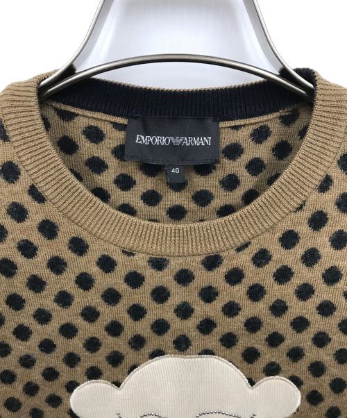 EMPORIO ARMANI（エンポリオアルマーニ）EMPORIO ARMANI (エンポリオアルマーニ) 総柄ニット ブラウン サイズ:40の古着・服飾アイテム