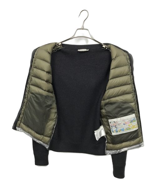 MONCLER（モンクレール）MONCLER (モンクレール) ニットダウンジャケット ブラック×ホワイト サイズ:Sの古着・服飾アイテム