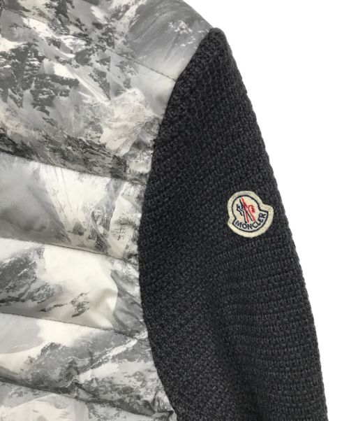 MONCLER（モンクレール）MONCLER (モンクレール) ニットダウンジャケット ブラック×ホワイト サイズ:Sの古着・服飾アイテム