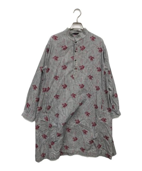 45R（フォーティファイブ・アール）45R (フォーティーファイブアール) ヒッコリーストライプワンピース グレーの古着・服飾アイテム