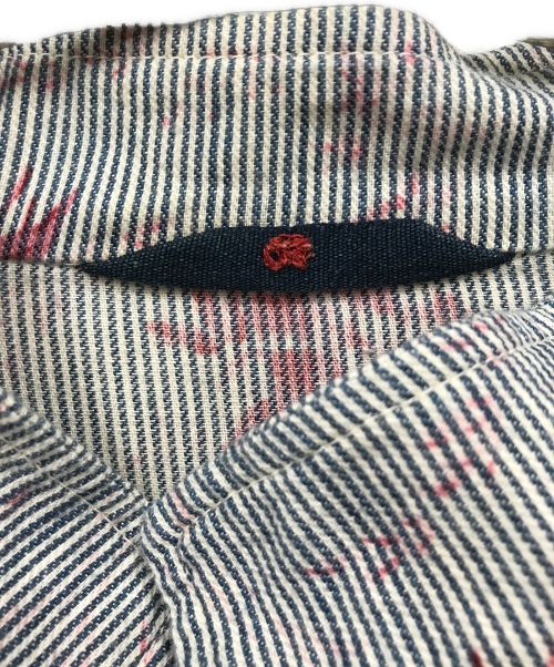 45R（フォーティファイブ・アール）45R (フォーティーファイブアール) ヒッコリーストライプワンピース グレーの古着・服飾アイテム