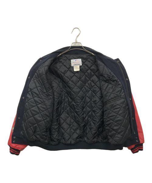 MIRAGE（ミラージュ）mirage (ミラージュ) レザー切替スタジャン レッド×ネイビー サイズ:Lの古着・服飾アイテム