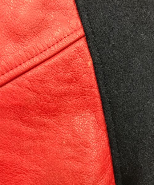 MIRAGE（ミラージュ）mirage (ミラージュ) レザー切替スタジャン レッド×ネイビー サイズ:Lの古着・服飾アイテム