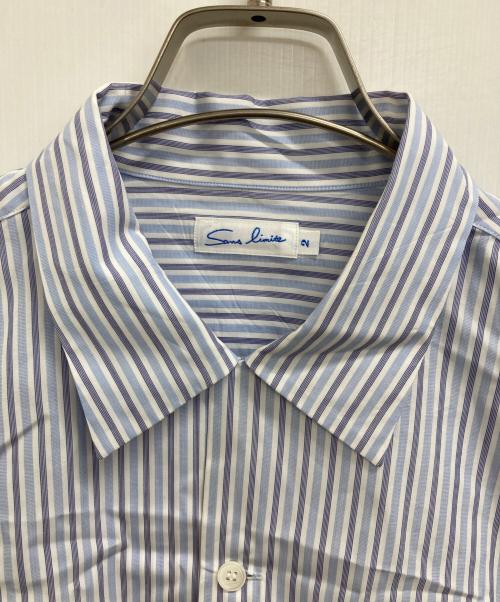 sans limite（サンリミット）Sans limite (サンリミット) ストライプボックスシャツ ブルー サイズ:2の古着・服飾アイテム