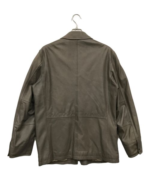 HUGO BOSS（ヒューゴ ボス）HUGO BOSS (ヒューゴ ボス) ラムレザージャケット グレー サイズ:40の古着・服飾アイテム