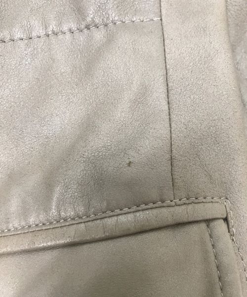 HUGO BOSS（ヒューゴ ボス）HUGO BOSS (ヒューゴ ボス) ラムレザージャケット グレー サイズ:40の古着・服飾アイテム