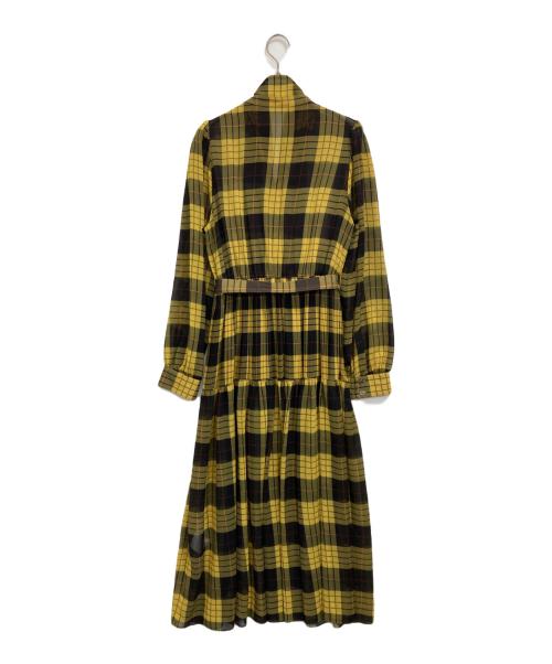 Diagram GRACE CONTINENTAL（ダイアグラム グレースコンチネンタル）Diagram GRACE CONTINENTAL (ダイアグラム グレースコンチネンタル) チェック柄ブラウスワンピース イエロー サイズ:38の古着・服飾アイテム