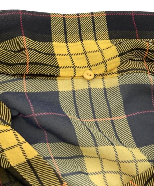 Diagram GRACE CONTINENTAL（ダイアグラム グレースコンチネンタル）Diagram GRACE CONTINENTAL (ダイアグラム グレースコンチネンタル) チェック柄ブラウスワンピース イエロー サイズ:38の古着・服飾アイテム