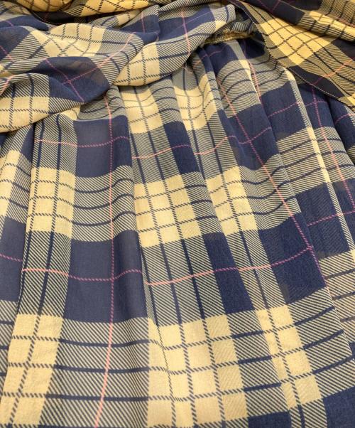 Diagram GRACE CONTINENTAL（ダイアグラム グレースコンチネンタル）Diagram GRACE CONTINENTAL (ダイアグラム グレースコンチネンタル) チェック柄ブラウスワンピース イエロー サイズ:38の古着・服飾アイテム