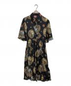 Lois CRAYONロイスクレヨン）の古着「総柄ワンピース」｜ブラック