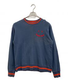 PAUL SMITH（ポールスミス）の古着「"PS Paul Smith Happy" スウェットシャツ」｜ネイビー