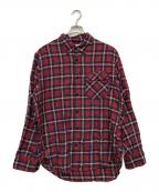 SASSAFRASササフラス）の古着「リネンブレンドチェックシャツ」｜レッド
