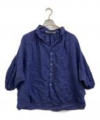 BROCANTEブロカント）の古着「リネンシャツ」｜ネイビー