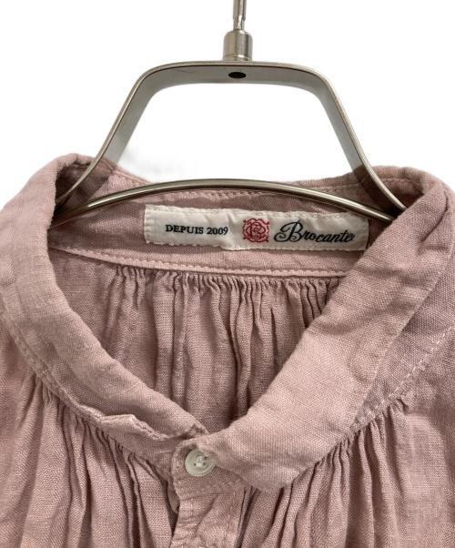 BROCANTE（ブロカント）Brocante (ブロカント) リネンキャンバスグランシャツ ピンク サイズ:2の古着・服飾アイテム