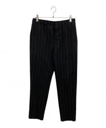 AMI Alexandre Mattiussi（アミアレクサンドルマテュッシ）の古着「ストライプテーパードスラックス」｜ブラック
