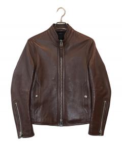 美品 ジャックローズ ゴートレザー シングルライダースジャケット ブラウン 3 中古・古着通販】JACKROSE (ジャックローズ) シングルライダース