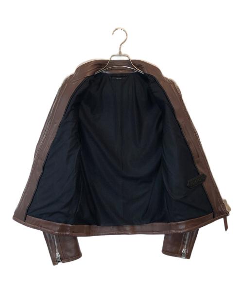 TOM FORD（トムフォード）TOM FORD (トムフォード) ラムレザージャケット ブラウン サイズ:44の古着・服飾アイテム