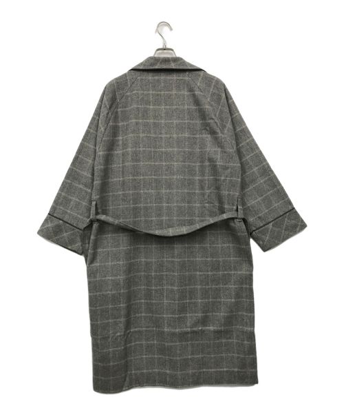 Aquascutum（アクアスキュータム）Aquascutum (アクアスキュータム) カシミヤ混ガウンコート グレー サイズ:MEDIUMの古着・服飾アイテム