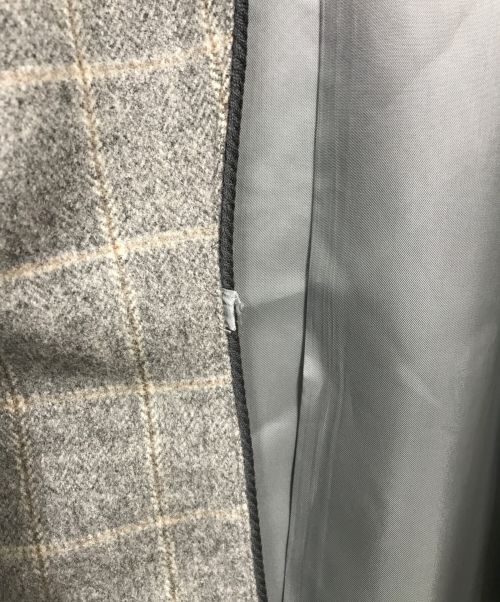 Aquascutum（アクアスキュータム）Aquascutum (アクアスキュータム) カシミヤ混ガウンコート グレー サイズ:MEDIUMの古着・服飾アイテム