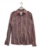 DIESELディーゼル）の古着「ステッチデザインシャツ」｜レッド