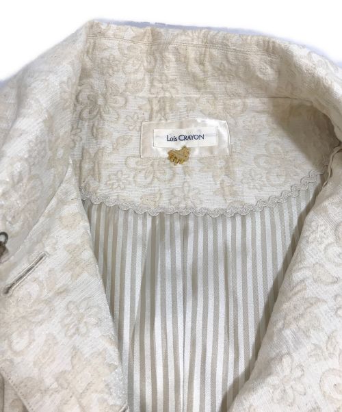 Lois CRAYON（ロイスクレヨン）Lois CRAYON (ロイスクレヨン) ジャガードコート アイボリー サイズ:Mの古着・服飾アイテム