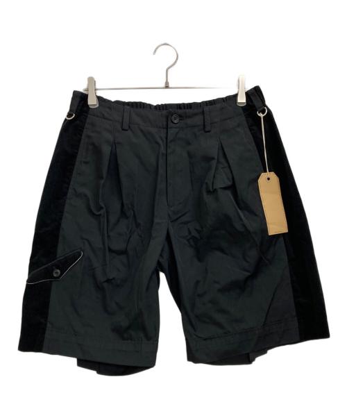 EESETT&Co（イーセットアンドコー）EESETT&Co (イーセットアンドコー) BANDAGE SHORTS/コーデュロイ切替ショーツ ブラック サイズ:34の古着・服飾アイテム