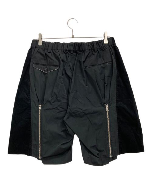 EESETT&Co（イーセットアンドコー）EESETT&Co (イーセットアンドコー) BANDAGE SHORTS/コーデュロイ切替ショーツ ブラック サイズ:34の古着・服飾アイテム