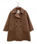 LOVELESSラブレス）の古着「グレンチェックダブルコート」｜ブラウン