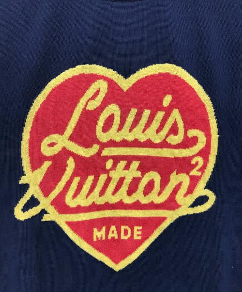 LOUIS VUITTON（ルイ ヴィトン）LOUIS VUITTON (ルイ ヴィトン) HUMAN MADE (ヒューマンメイド) S/Sニット ネイビー サイズ:Mの古着・服飾アイテム