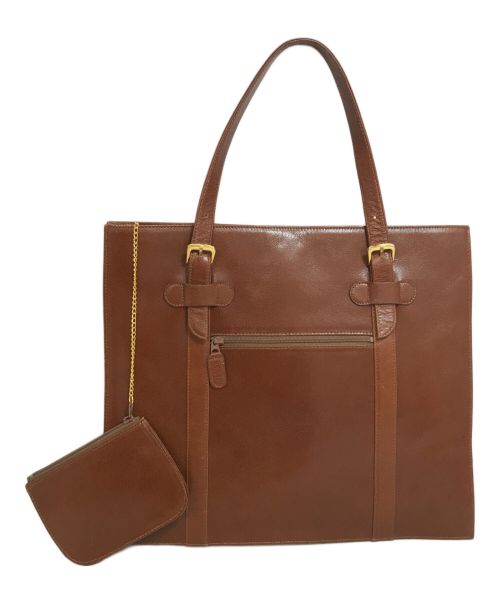 KITAMURA（キタムラ）KITAMURA (キタムラ) レザートートバッグ ブラウンの古着・服飾アイテム