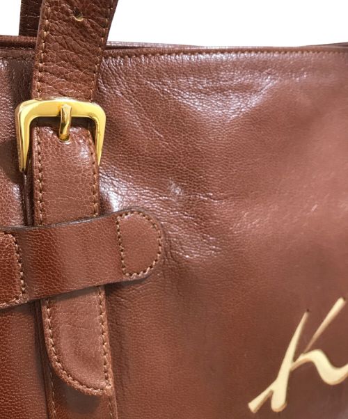 KITAMURA（キタムラ）KITAMURA (キタムラ) レザートートバッグ ブラウンの古着・服飾アイテム