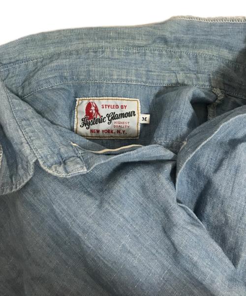 Hysteric Glamour（ヒステリックグラマー）Hysteric Glamour (ヒステリックグラマー) リネンブレンドガールプリントシャツ ブルー サイズ:Mの古着・服飾アイテム