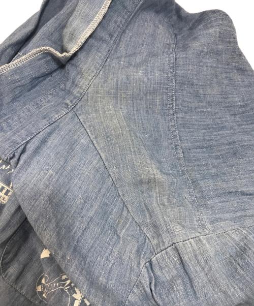 Hysteric Glamour（ヒステリックグラマー）Hysteric Glamour (ヒステリックグラマー) リネンブレンドガールプリントシャツ ブルー サイズ:Mの古着・服飾アイテム