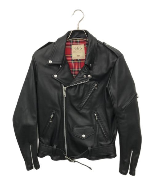 666（666）666 (666) ライダースジャケット ブラック サイズ:36の古着・服飾アイテム