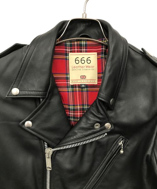 666（666）666 (666) ライダースジャケット ブラック サイズ:36の古着・服飾アイテム