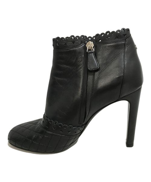 CHANEL（シャネル）CHANEL (シャネル) ハイヒールショートブーツ ブラック サイズ:38　1/2の古着・服飾アイテム