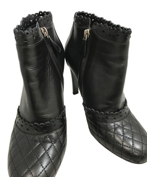 CHANEL（シャネル）CHANEL (シャネル) ハイヒールショートブーツ ブラック サイズ:38　1/2の古着・服飾アイテム