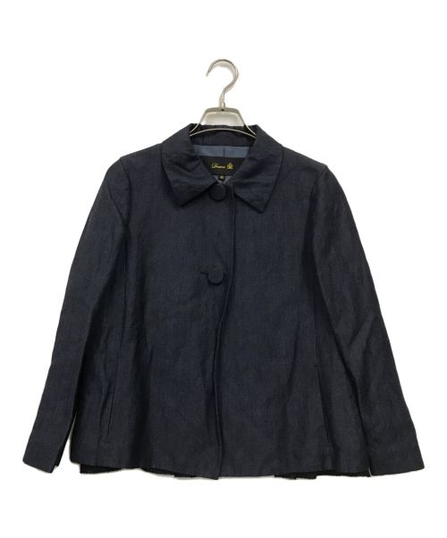 DRAWER（ドゥロワー）DRAWER (ドゥロワー) ウールリネンシャツジャケット ネイビー サイズ:40の古着・服飾アイテム