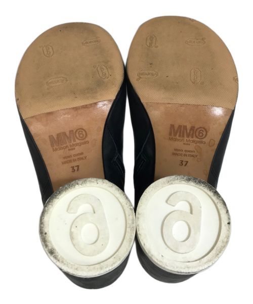 MM6 Maison Margiela（エムエムシックスメゾンマルジェラ）MM6 Maison Margiela (エムエムシックス メゾンマルジェラ) レザーアンクルブーツ ブラック サイズ:37の古着・服飾アイテム