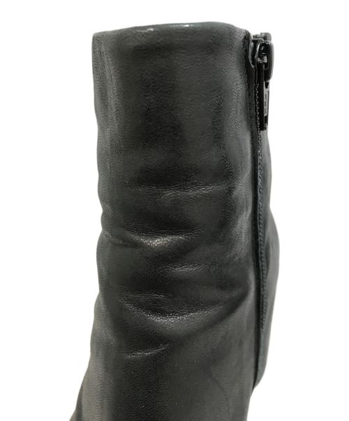 MM6 Maison Margiela（エムエムシックスメゾンマルジェラ）MM6 Maison Margiela (エムエムシックス メゾンマルジェラ) レザーアンクルブーツ ブラック サイズ:37の古着・服飾アイテム