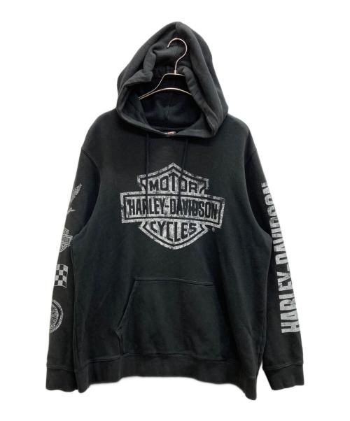 HARLEY-DAVIDSON（ハーレーダビッドソン）HARLEY-DAVIDSON (ハーレーダビッドソン) プリントパーカー ブラック サイズ:XLの古着・服飾アイテム