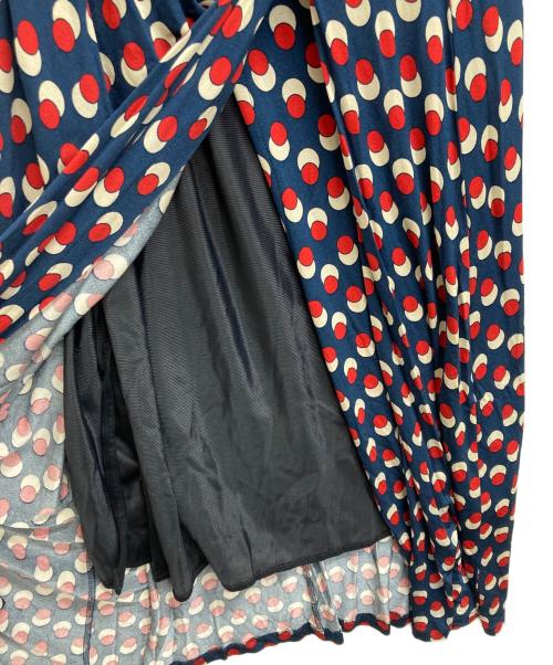 Max Mara Studio（マックスマーラ ストゥディオ）MAX MARA STUDIO (マックスマーラ ストゥディオ) 総柄ワンピース ネイビー×レッド サイズ:Lの古着・服飾アイテム